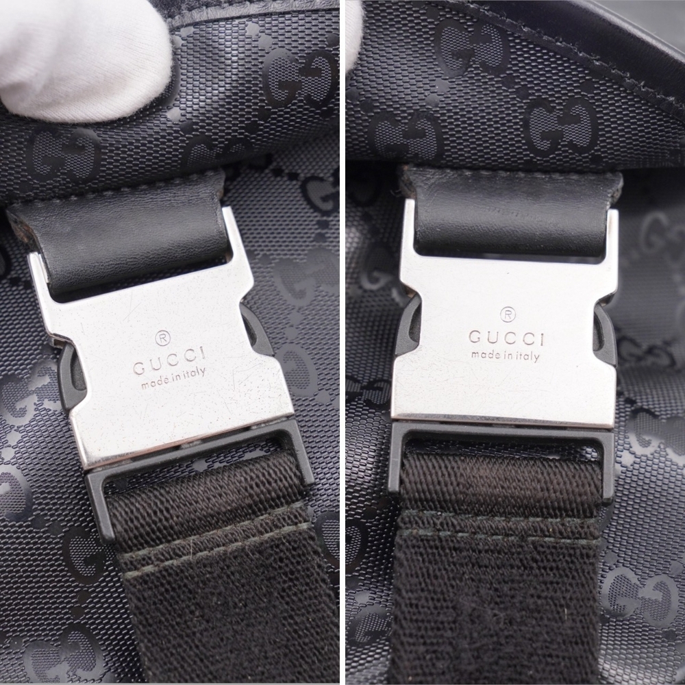CB09 ❤️ Gucci GG 500 Web Double Buckle Messenger Bag - Picture 10 of 14